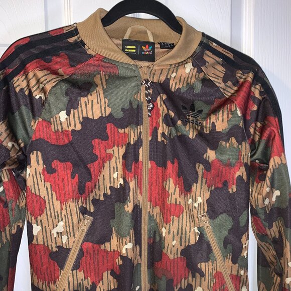 EUC Pharrell Williams Adidas Originals Camouflage Jacket - Red, Green, Tan - Picture 3 of 9